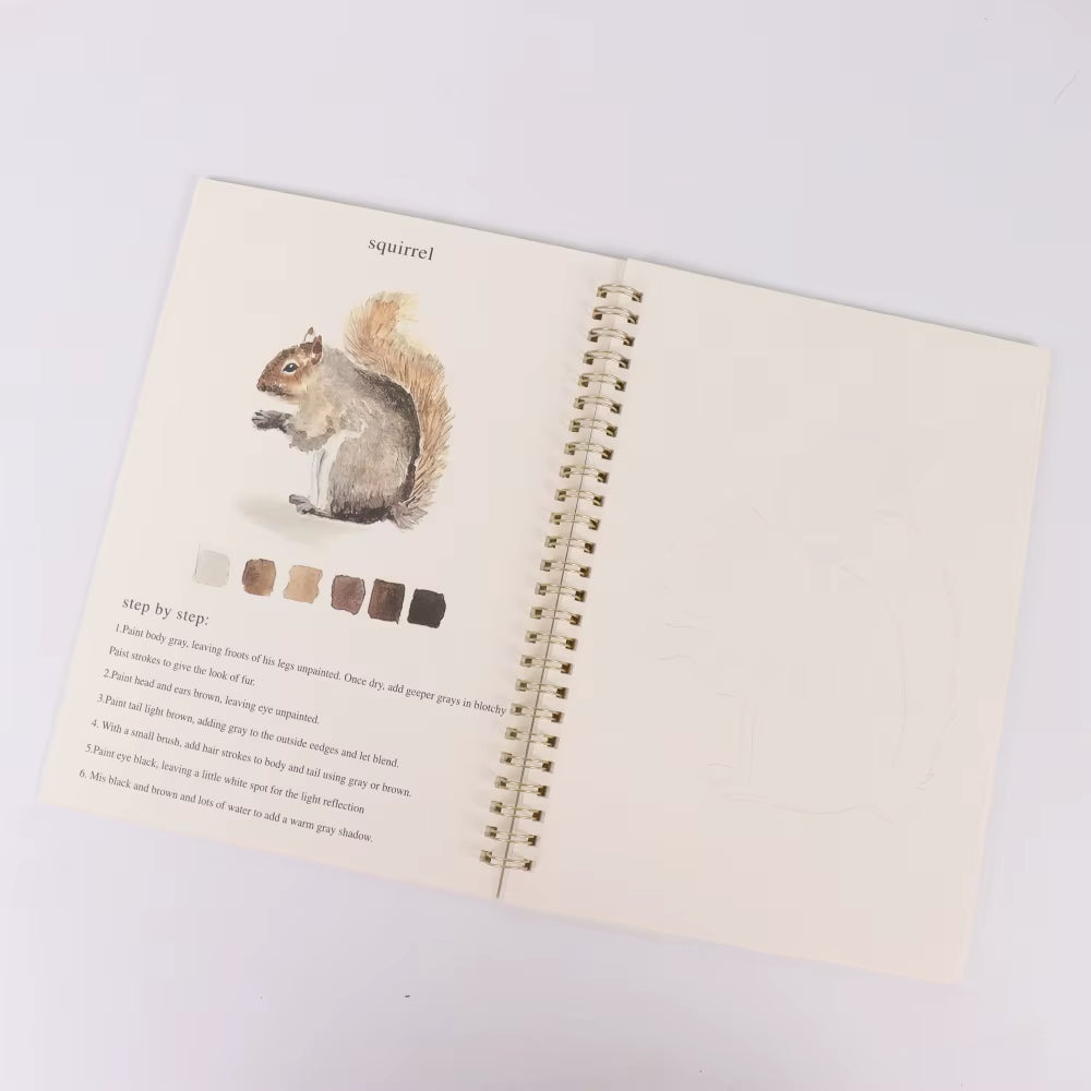 1/6Pcs Adult Watercolor Painting Book with Spiral Binding, Adult Art Activity, Watercolour Journal, Watercolor Coloring Book