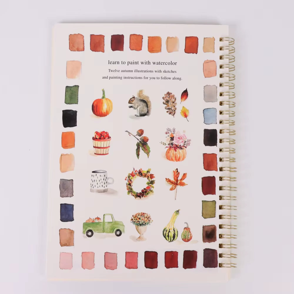 1/6Pcs Adult Watercolor Painting Book with Spiral Binding, Adult Art Activity, Watercolour Journal, Watercolor Coloring Book