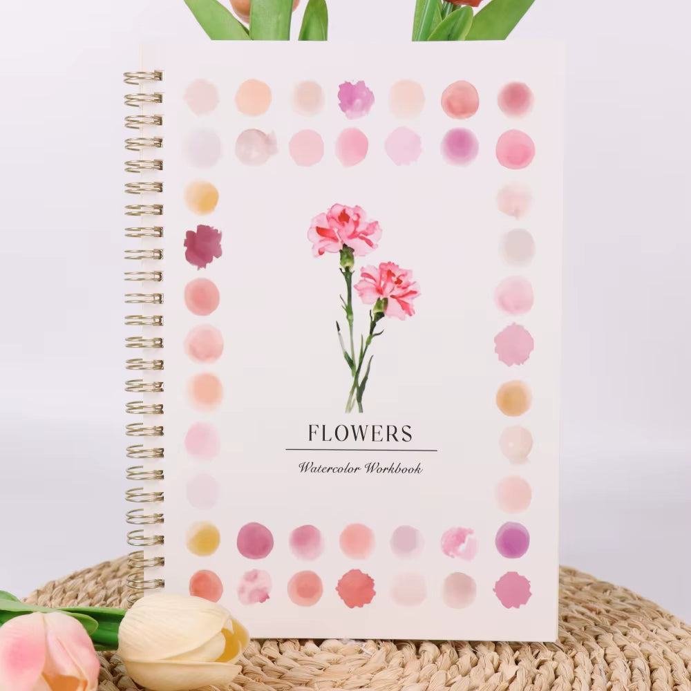 1/6Pcs Adult Watercolor Painting Book with Spiral Binding, Adult Art Activity, Watercolour Journal, Watercolor Coloring Book
