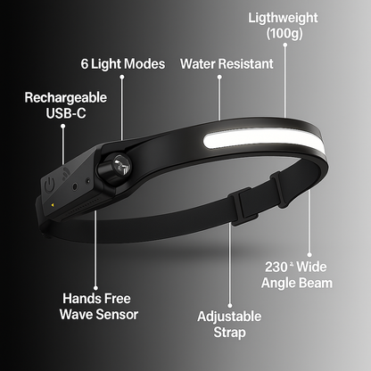 PeakBeam™ Ultra Bright Rechargeable Headlamp
